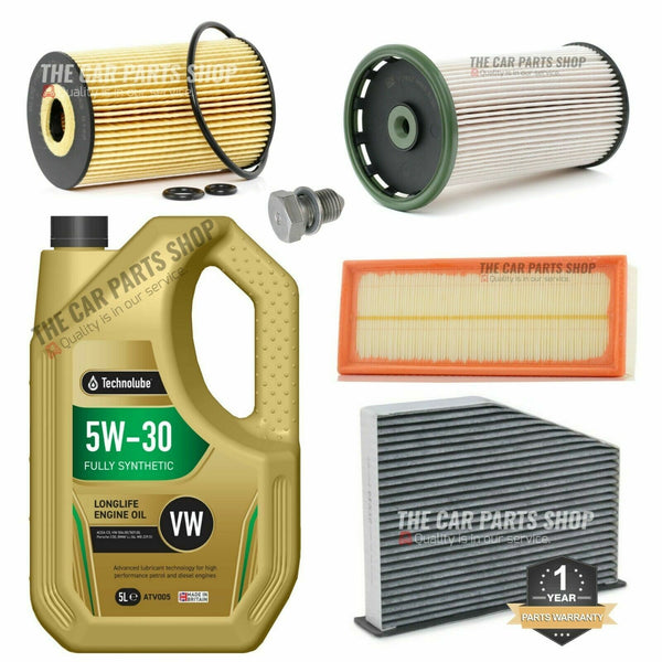 TO FIT VW CADDY MK3 C20 2.0 TDI FULL SERVICE KIT 5L 507 & FILTER KIT DRAIN PLUG