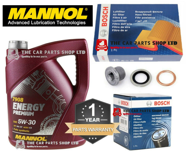 FITS PEUGEOT PARTNER ORIGIN 1560CC BOSCH SERVICE KIT 5L OIL & BOSCH AIR OIL OE