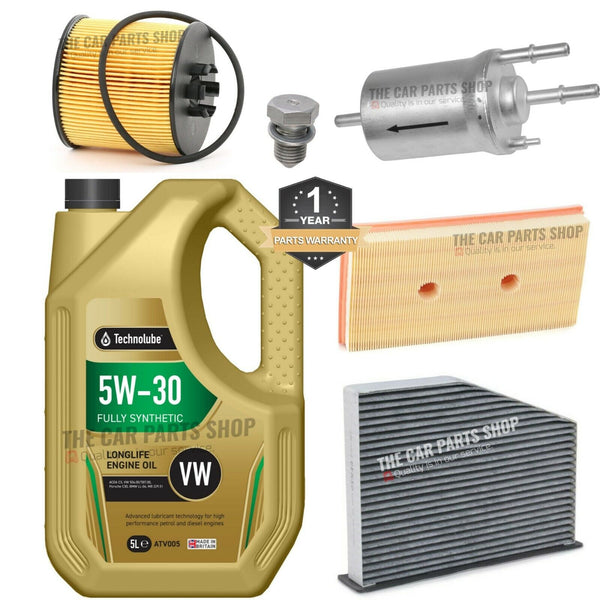 FOR VW GOLF 1.6 FSI PETROL MK5 SERVICE KIT 5W30 OIL + FULL KIT + DRAIN PLUG