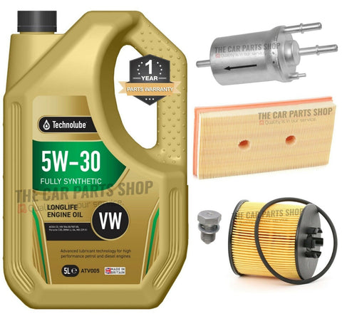 FITS VW GOLF 1.6 FSI PETROL MK5 SERVICE KIT 5L OIL + AIR OIL FUEL FILTER KIT
