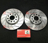 FOR FORD FIESTA ST MK6 DRILLED FRONT BRAKE DISCS 278MM & BREMBO PADS