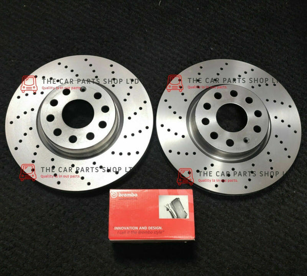 FOR FORD FIESTA ST MK6 DRILLED FRONT BRAKE DISCS 278MM & BREMBO PADS