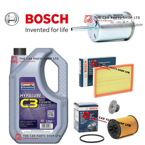 FOR VAUXHALL CORSA C MK2 1.2 BOSCH SERVICE KIT 5L GRANVILLE + AIR OIL FUEL FILT