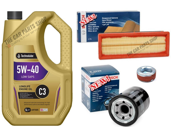 FITS FIAT 500 S 1.2 07-19 BOSCH SERVICE KIT 5L 5W40 & 2 FILTERS AND SUMP PLUG
