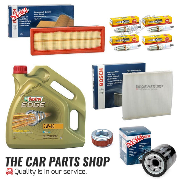 TO FIT FIAT 500 S 1.2 2007-19 FULL SERVICE KIT WITH CASTROL EDGE 5W40 4L + PLUGS
