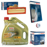 TO FIT FIAT 500 S 1.2 2007-19 BOSCH SERVICE KIT 4L CASTROL OIL + AIR OIL POLLEN