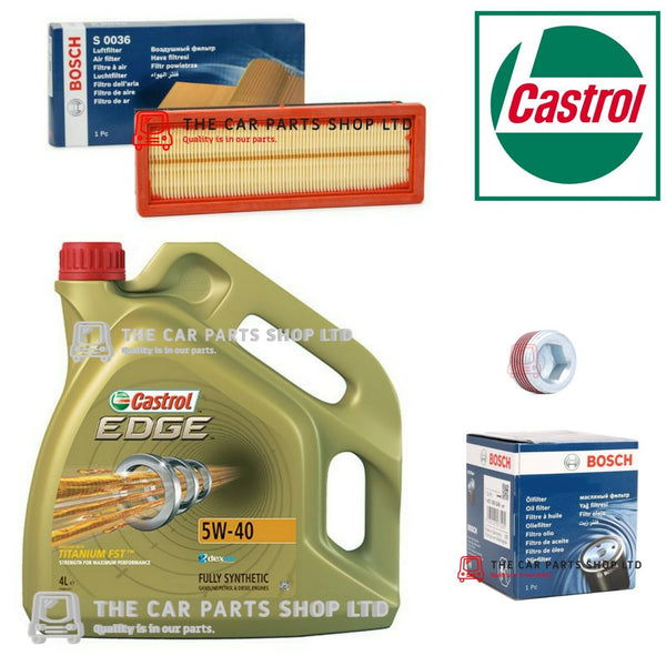 TO FIT FIAT 500 S 1.2 2007-19 BOSCH SERVICE KIT 4L CASTROL 5W40 & OIL AIR BOSCH