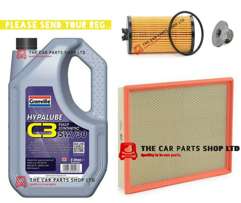 SERVICE KIT FOR VAUXHALL VECTRA 1.8 MK2 5L 5W30 OIL & AIR OIL FILTER PLUG