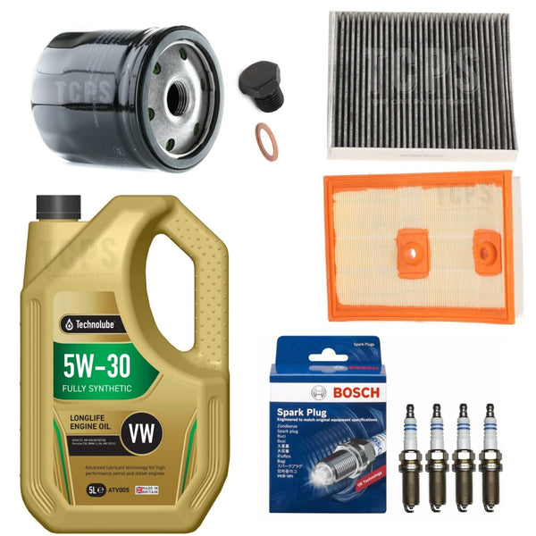 FOR AUDI A3 1.4 TFSI SPORT 8V 2012-2016 FULL SERVICE KIT SPARK PLUGS 5W30 TECHNO