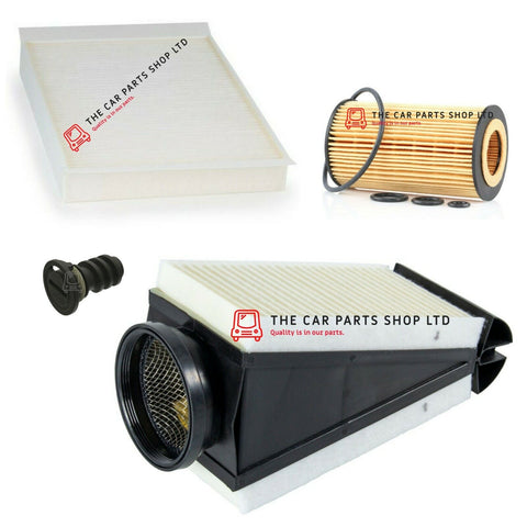 FOR MERCEDES C-CLASS C220D W205 SERVICE KIT AIR OIL AND CABIN FILTER & SUMP PLUG