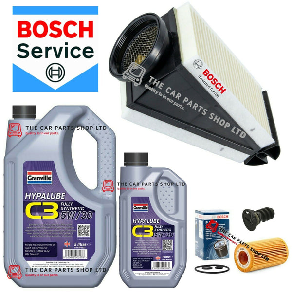 FITS MERCEDES C-CLASS C220D 14-18 BOSCH SERVICE KIT 6L 5W30 & BOSCH AIR + OIL