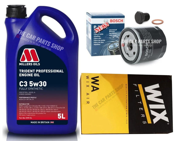 FOR SEAT LEON 1.5 TSI EVO MK3 13-20 BOSCH SERVICE KIT 5L OIL & AIR OIL FILTER