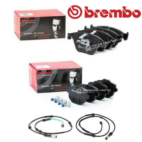 FOR BMW 528i F10 FRONT & REAR GENUINE BREMBO BRAKE PADS AND WEAR SENSOR LEADS