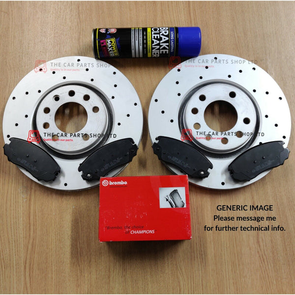 TO FIT VW GOLF GTI MK7 DRILLED REAR BRAKE DISCS WITH BREMBO XTRA BRAKE PADS SET