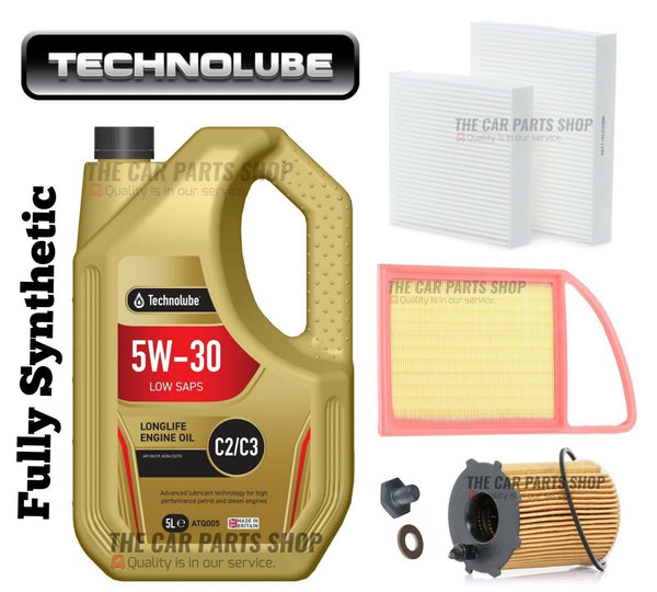 FITS PEUGEOT 3008 1.6 HDI >2016 SERVICE KIT 5L C2 OIL WITH POLLEN OIL AIR FILTER