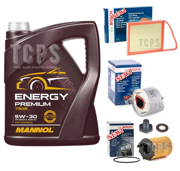 FITS PEUGEOT 3008 1.6 HDI UPTO 2016 BOSCH SERVICE KIT 5L 7908 + AIR OIL FUEL OE