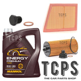 FOR MINI COOPER 1.2 PETROL 2014> SERVICE KIT 5L 5W30 OIL & AIR OIL FILTER & PLUG