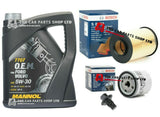 FOR FORD FOCUS 1.6 PETROL 11-14 BOSCH SERVICE KIT 5L OIL + AIR OIL AND PLUG NEW