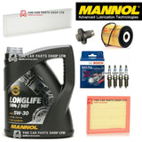 FULL SERVICE KIT FOR MINI HATCH ONE R50 R53 5L 5W30 OIL + FILTERS + SPARK PLUGS