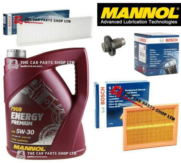 FITS MINI HATCH ONE 1.6 R50 BOSCH SERVICE KIT 5L PREMIUM & FILTER KIT WITH PLUG