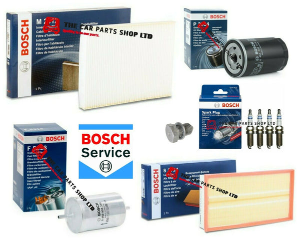 TO FIT AUDI TT 1.8 PETROL 2000-05 FULL BOSCH SERVICE FILTER KIT + BOSCH PLUGS