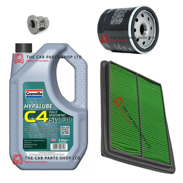 FOR NISSAN QASHQAI 1.5 DCI MK2 08/2014> SERVICE KIT AIR & OIL FILTER & C4 OIL 5L