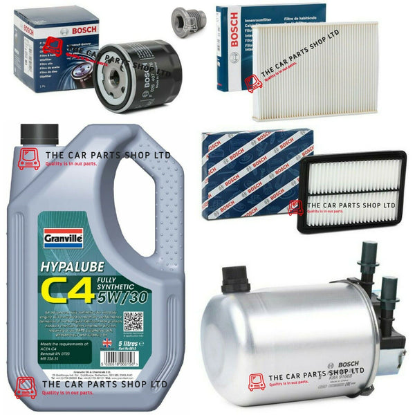 FITS NISSAN QASHQAI 1.5 DCI 08/2014> BOSCH SERVICE KIT FULL KIT AND 5L 5W30 OIL