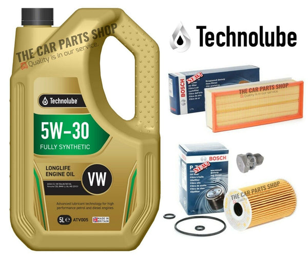BOSCH SERVICE KIT FOR VW GOLF BLUEMOTION SE 1.6 TDI MK6 5L OIL + AIR OIL FILTER