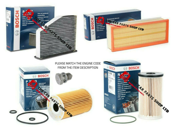 FOR VW CADDY C20 2.0 TDI MK3 BOSCH SERVICE FILTER KIT FULL KIT WITH DRAIN PLUG