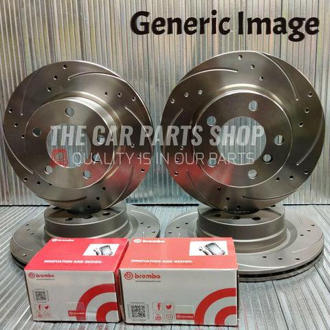 FOR AUDI TT 1.8 QUATTRO MK1 DRILLED AND GROOVED DISCS ALL ROUND & BREMBO PADS