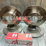 FOR AUDI TT 1.8 QUATTRO MK1 DRILLED AND GROOVED DISCS ALL ROUND & BREMBO PADS
