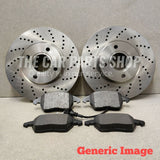 312MM DRILLED FRONT DISCS & BRAKE PADS FOR AUDI TT 1.8 MK1 PETROL