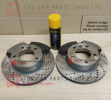 CROSS DRILLED REAR AXLE BRAKE DISCS & PADS TO FIT AUDI TT 1.8 MK1 1999-2006