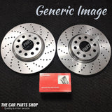 FOR AUDI TT 1.8 MK1 99-06 REAR DRILLED DISCS 239MM AND BREMBO BRAKE PADS OE