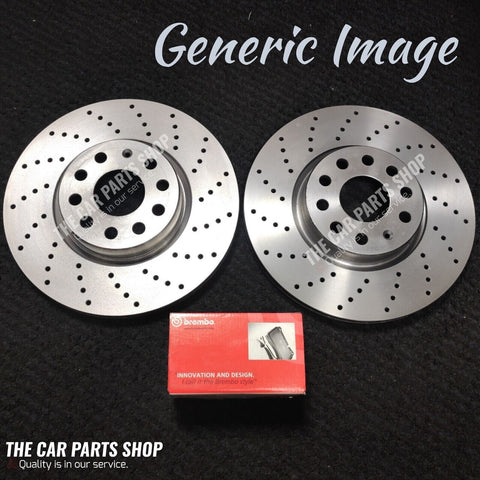 FOR AUDI TT 1.8 MK1 99-06 REAR DRILLED DISCS 239MM AND BREMBO BRAKE PADS OE