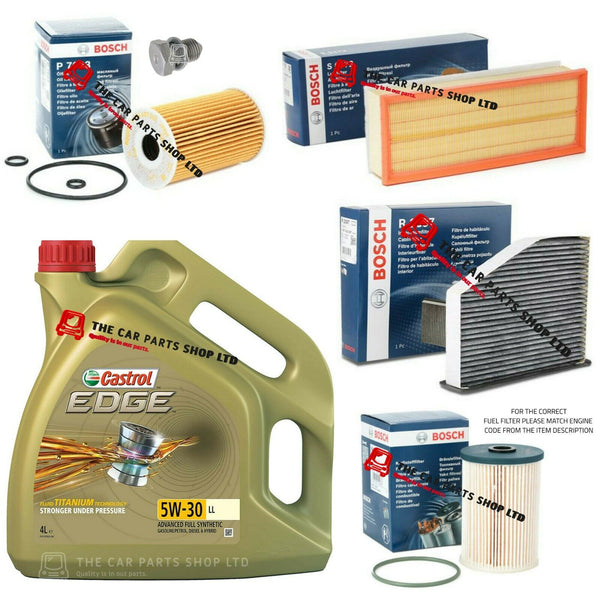 BOSCH SERVICE KIT FOR VW PASSAT B6 05-10 4L CASTROL & BOSCH FILTER KIT + PLUG