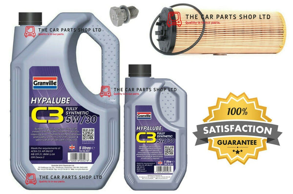 FOR AUDI A4 2.5 V6 TDI (8E) 2001-2008 SERVICE KIT 6L 5W30 + OIL FILTER AND PLUG
