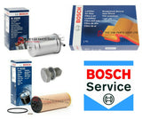 TO FIT AUDI A4 2.5 TDI 01-08 BOSCH SERVICE FILTERS KIT AIR FUEL AND OIL + PLUG