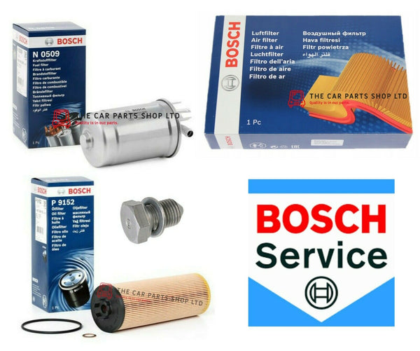 TO FIT AUDI A4 2.5 TDI 01-08 BOSCH SERVICE FILTERS KIT AIR FUEL AND OIL + PLUG