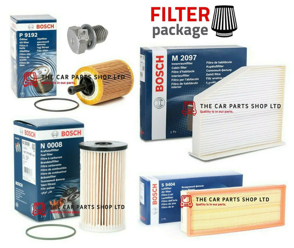 FULL PREMIUM BOSCH SERVICE FILTER KIT FOR VW PASSAT CC GT TDI MK5 AND DRAIN PLUG