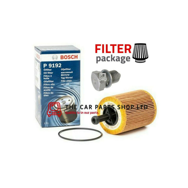 BOSCH SERVICE FILTER KIT FOR VW PASSAT CC GT TDI MK5 BOSCH OIL FILTER SUMP PLUG