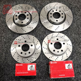 FOR VW GOLF GTD 2.0 TDI DRILLED FRONT + REAR BRAKE DISCS WITH BREMBO PADS (MK6)