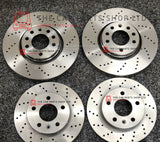 FOR VW GOLF GTD 2.0 TDI MK6 09-12 DRILLED FRONT AND REAR BRAKE DISCS ONLY