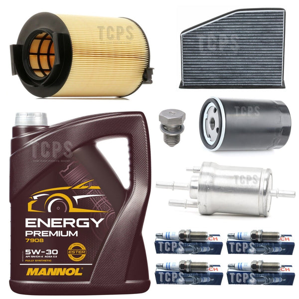 FOR VW GOLF 1.6 PETROL MK6 FULL SERVICE KIT 5L OIL + FILTERS + BOSCH SPARK PLUGS