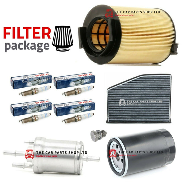 FITS VW GOLF 1.6 PETROL 2009> FULL SERVICE FILTER KIT WITH PREMIUM BOSCH PLUGS