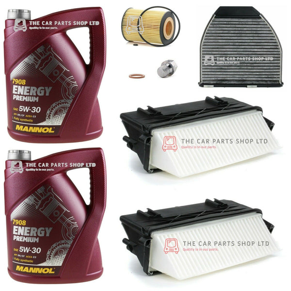 FOR MERCEDES E-CLASS E350 3.0 CDI C207 SERVICE KIT 10L OIL + AIR OIL CABIN PLUG