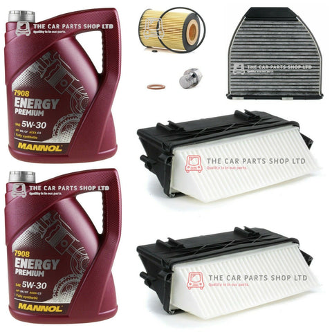 FOR MERCEDES E-CLASS E350 3.0 CDI C207 SERVICE KIT 10L OIL + AIR OIL CABIN PLUG