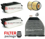 FITS MERCEDES E-CLASS E350 3.0 C207 SERVICE FILTER KIT CARBON CABIN + OIL + AIR