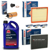 FULL BOSCH SERVICE KIT TO FIT BMW 1 SERIES 118i F20 5L OIL + BOSCH KIT & PLUGS