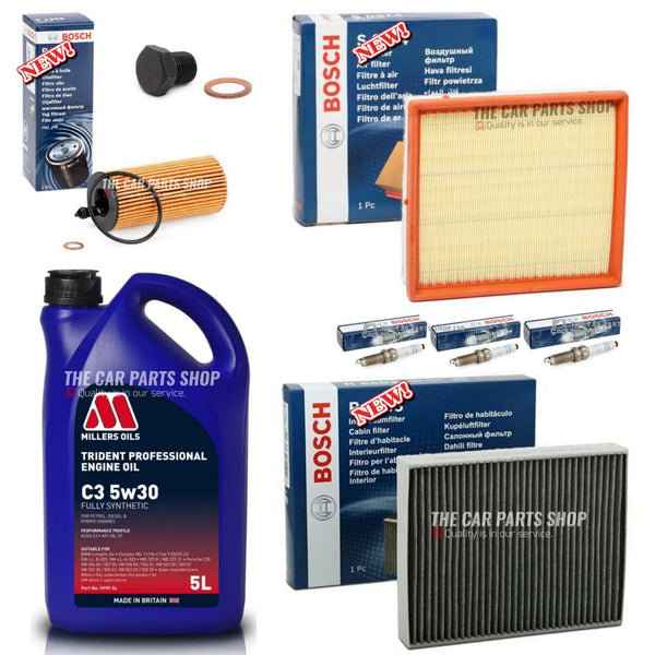 FULL BOSCH SERVICE KIT TO FIT BMW 1 SERIES 118i F20 5L OIL + BOSCH KIT & PLUGS